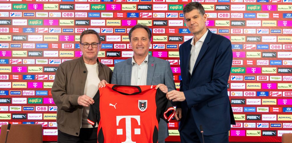 Pressefoto: Rangnick, Kraus und Neuhold